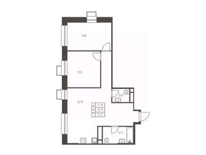 2-к квартира, строящийся дом, 71м2, 25/25 этаж