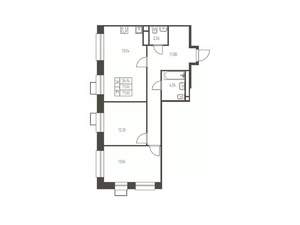 2-к квартира, строящийся дом, 71м2, 16/25 этаж