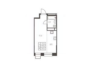 Студия квартира, строящийся дом, 30м2, 13/25 этаж