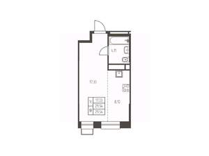 Студия квартира, строящийся дом, 30м2, 13/25 этаж