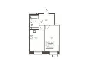 1-к квартира, вторичка, 39м2, 22/25 этаж