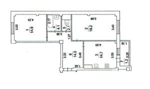 2-к квартира, вторичка, 69м2, 5/16 этаж