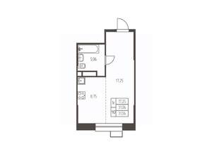 Студия квартира, строящийся дом, 31м2, 4/25 этаж