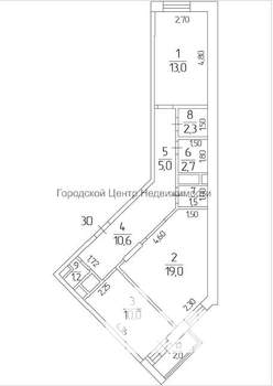 2-к квартира, вторичка, 65м2, 3/22 этаж