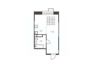 Студия квартира, строящийся дом, 31м2, 24/25 этаж