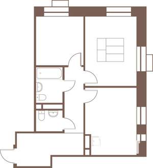 2-к квартира, строящийся дом, 58м2, 20/24 этаж