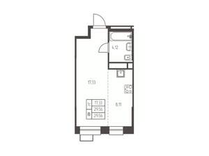 Студия квартира, строящийся дом, 30м2, 12/25 этаж