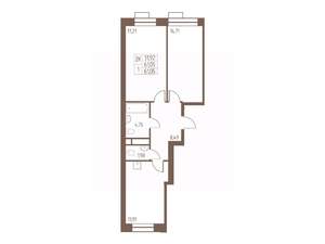 2-к квартира, строящийся дом, 61м2, 17/24 этаж