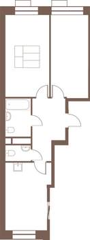 2-к квартира, строящийся дом, 61м2, 21/24 этаж