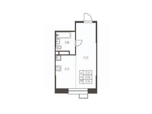 Студия квартира, строящийся дом, 31м2, 21/25 этаж
