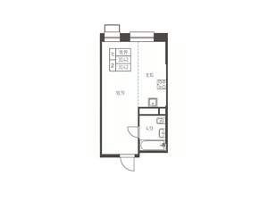 Студия квартира, строящийся дом, 30м2, 10/25 этаж