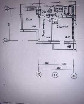 2-к квартира, вторичка, 54м2, 7/13 этаж