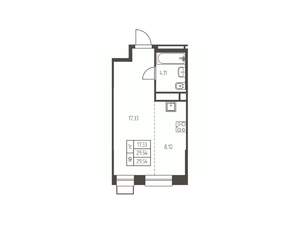 Студия квартира, строящийся дом, 30м2, 20/25 этаж