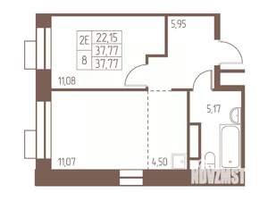2-к квартира, вторичка, 38м2, 21/24 этаж