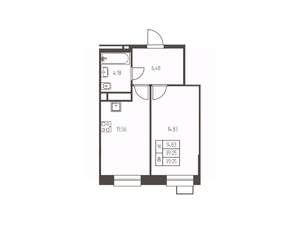 1-к квартира, строящийся дом, 39м2, 15/25 этаж