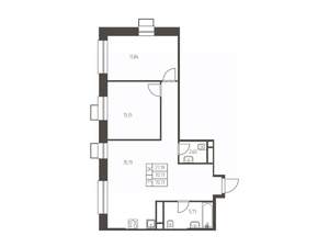 2-к квартира, строящийся дом, 71м2, 8/25 этаж