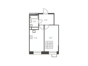 1-к квартира, строящийся дом, 39м2, 11/25 этаж