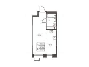 Студия квартира, строящийся дом, 30м2, 11/25 этаж