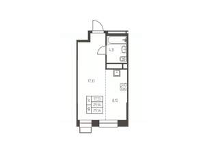 Студия квартира, строящийся дом, 30м2, 23/25 этаж