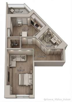 1-к квартира, вторичка, 50м2, 4/17 этаж