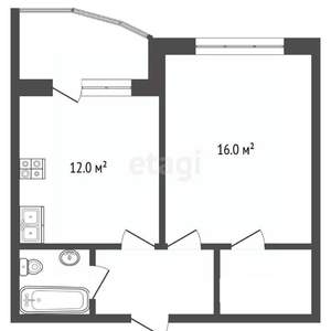 1-к квартира, вторичка, 38м2, 8/19 этаж